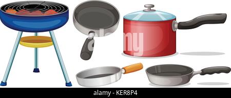 Illustration of different cooking equipment Stock Vector