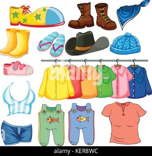 Illustration of different design of lothes Stock Vector