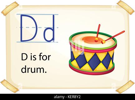 letter d with drum cartoon illustration Stock Vector Image & Art - Alamy