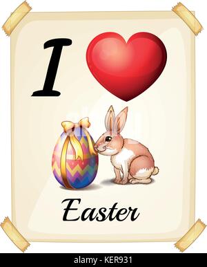 Illustration of I love Easter sign Stock Vector