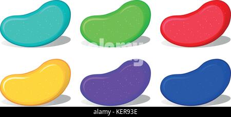 Illustration of many colorful jellybeans Stock Vector