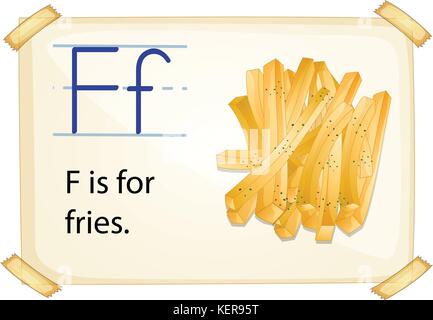 Poster of an alphabet F Stock Vector