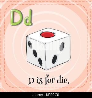 Flashcard of alphabet D is for dice Stock Vector Image & Art - Alamy