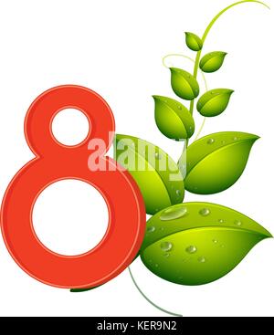 Illustration of the eight leaves on a white background Stock Vector