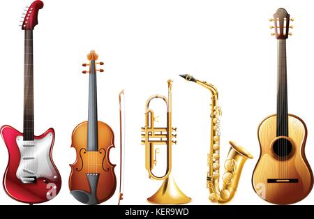Illustration of a set of instrument Stock Vector