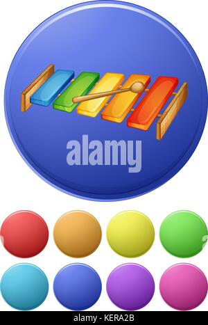 Illustration of different color of music icons Stock Vector