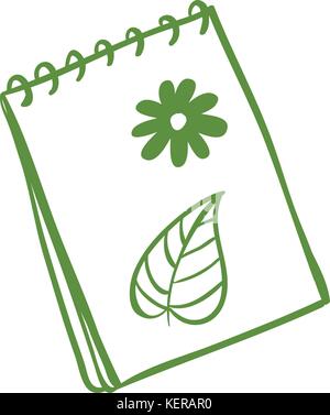 Illustration of a green notepad on a white background Stock Vector
