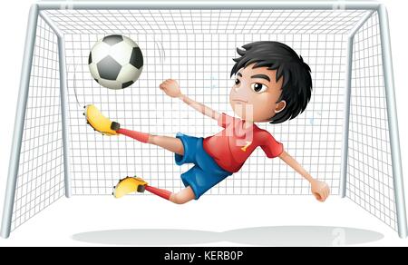 A Vector Illustration Of Boy Wearing Soccer Jersey Holding A Soccer 