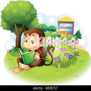 Illustration of a monkey with flowers Stock Vector Image & Art - Alamy