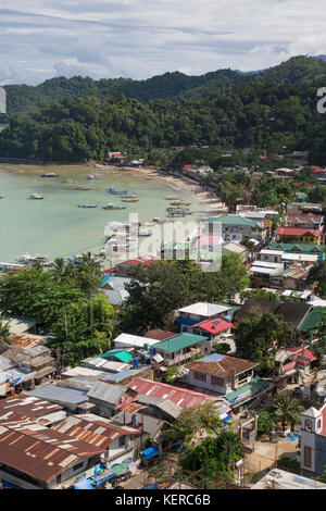 Scenic aerial view of El Nido in Bacuit Bay, Palawan Island Stock Photo