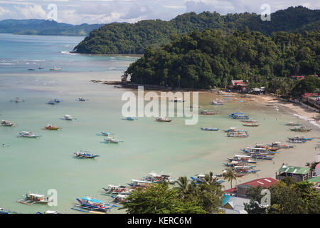 Scenic aerial view of El Nido in Bacuit Bay, Palawan Island Stock Photo