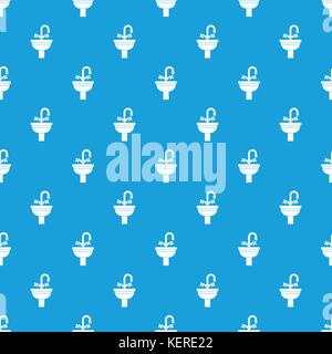 Ceramic sink pattern seamless blue Stock Vector