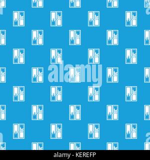 Window cleaning pattern seamless blue Stock Vector