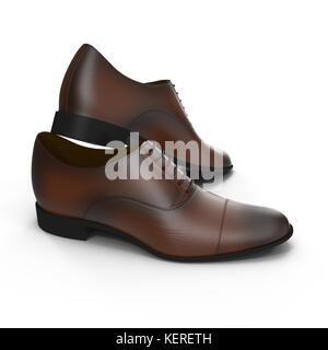 Male leather shoes isolated on a white, 3D illustration Stock Photo