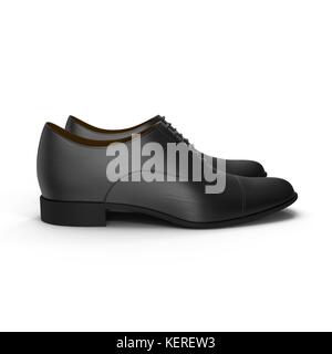 Male leather shoes isolated on a white, 3D illustration Stock Photo