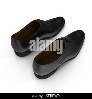 Male leather shoes isolated on a white, 3D illustration Stock Photo