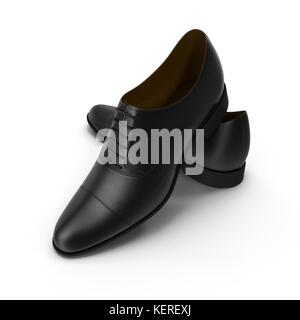 Male leather shoes isolated on a white, 3D illustration Stock Photo