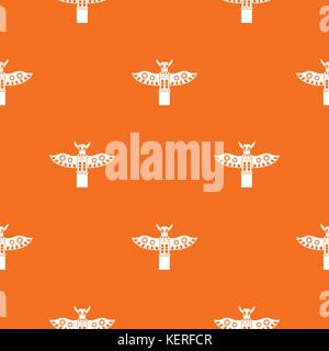Traditional religious totem pole pattern seamless Stock Vector