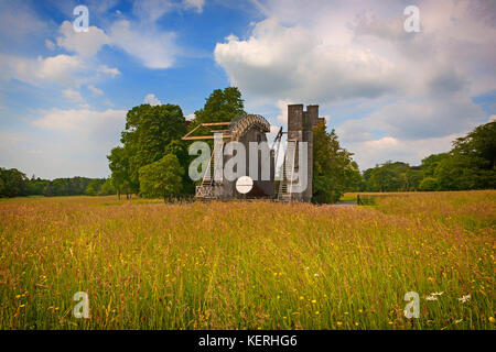 The Leviathon, 19th Century (1845) Astronomical Telescope, Situated in a Wildflower Meadow, Birr Castle, County Offaly, Ireland Stock Photo
