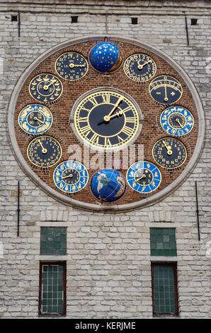 The Jubilee clock on the Zimmer Tower, Lier, Belgium Stock Photo