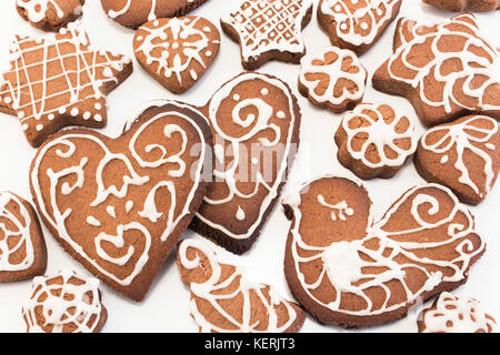 Gingerbread Cookies, Traditional Christmas Cookies. Stock Photo