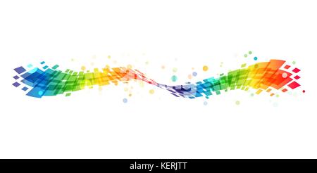 Abstract rainbow wave on white background, colorful design element Stock Vector