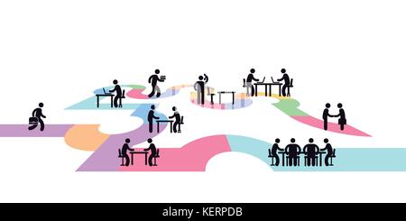 Workplace concept, pictogram illustration Stock Vector
