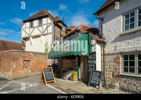 Cottage and butcher's shop in Chiddingfold village in Surrey, UK Stock Photo