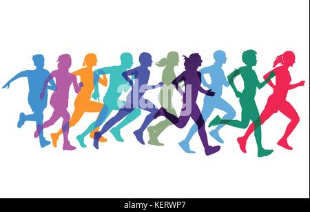 Sporty running and jogging Stock Vector