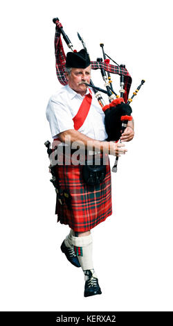 cut out image of a Scottish piper Stock Photo
