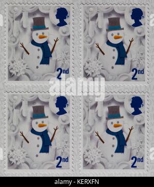 Royal Mail Christmas stamps created by Helen Musselwhite Stock Photo