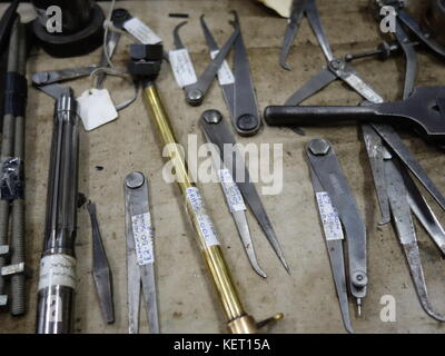 various vintage measuring devices Stock Photo