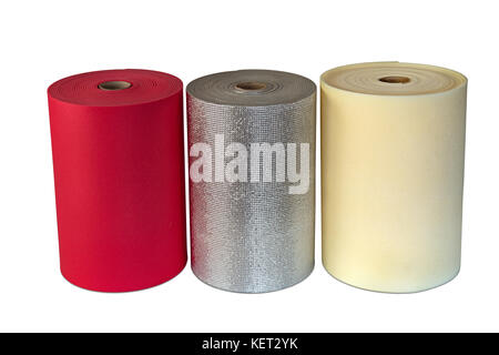 Polyethylene rolls  foam multi colour product shockproof multi type Stock Photo