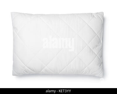 Top view of white cotton pillow isolated on white Stock Photo