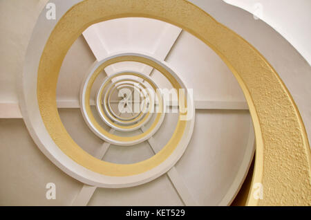 Spiral Staircase in a Pagoda at Chinese Garden in Singapore Stock Photo