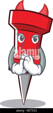 Devil red pin character cartoon Stock Vector
