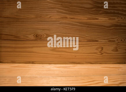 wood wall and wood floor interior and background texture Stock Photo