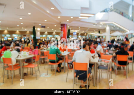 blurry food court at supermarket/mall for background Stock Photo