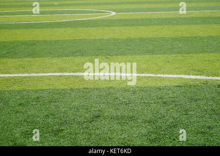 Features of the football stadium and the football net Stock Photo