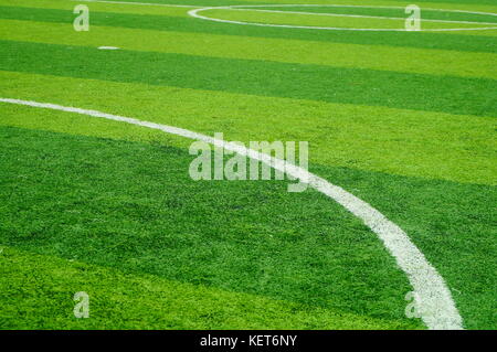 Features of the football stadium and the football net Stock Photo