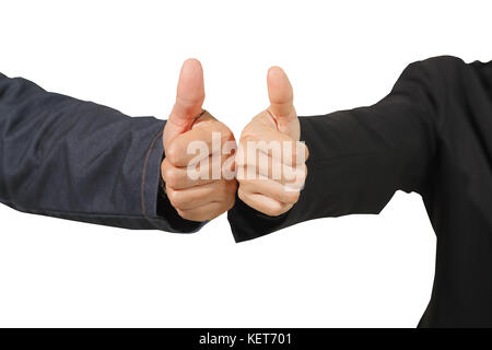 Thump up hand sign isolated on white Stock Photo