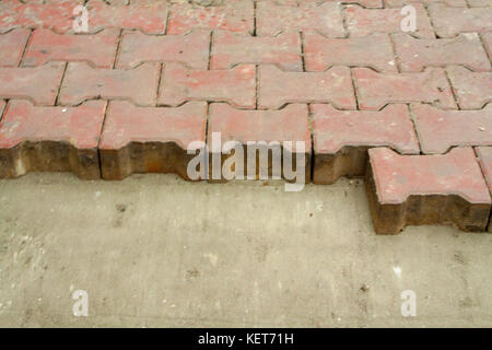 colored concrete paving slab with a beautiful high-quality texture close up Stock Photo