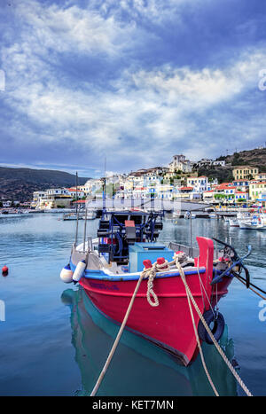 Batsi resort at Andros island, in Cyclades, Greece Stock Photo