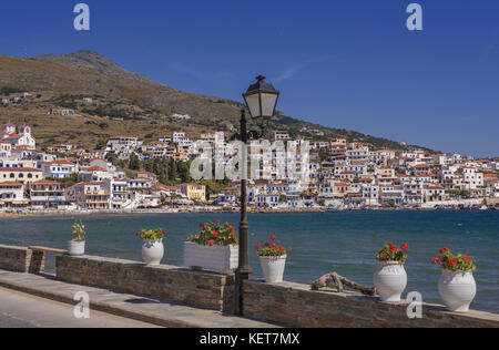 Batsi resort at Andros island, in Cyclades, Greece Stock Photo