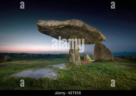 light painting of Lanyon Quoit in Cornwall Stock Photo