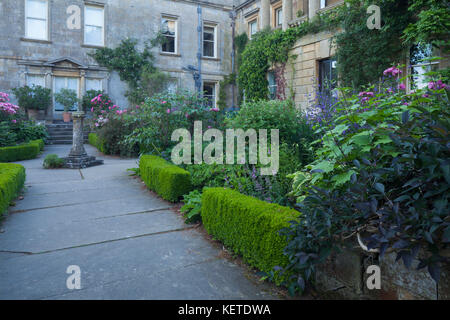 The Four Squares garden and Terrace in June, Kiftsgate Court, Chipping Campden, Cotswolds, Gloucestershire. Stock Photo