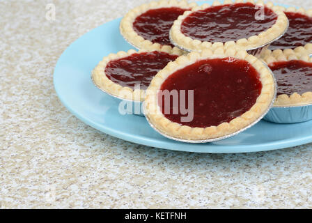 closeup strawberry tarts on a plate Stock Photo