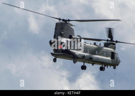 The RAF Chinook display team showing off at the RAF cranwell Families day Stock Photo