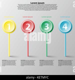 Vector infographics design template with 3D colorful circle paper sign for content business infographic concept graphic design idea Stock Vector
