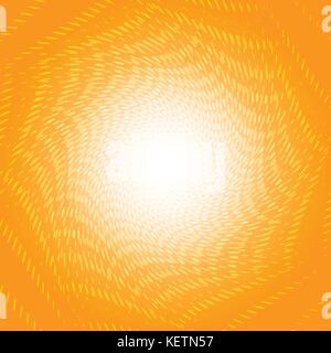 Twisted white dots halftone on orange background for abstract background concept Stock Vector